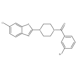 (3-Bromophenyl)(4-(6-chlorobenzo[d]thiazol-2-yl)piperazin-1-yl)methanone结构式