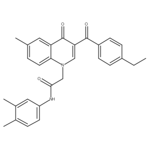 N-(3,4-dimethylphenyl)-2-[3-(4-ethylbenzoyl)-6-methyl-4-oxo-1,4-dihydroquinolin-1-yl]acetamide结构式