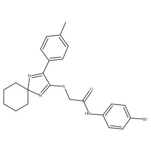 N-(4-Bromophenyl)-2-{[3-(4-methylphenyl)-1,4-diazaspiro[4.5]deca-1,3-dien-2-YL]sulfanyl}acetamide结构式