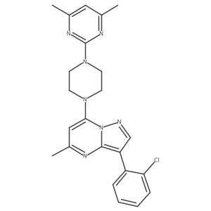 3-(2-Chlorophenyl)-7-[4-(4,6-dimethylpyrimidin-2-yl)piperazin-1-yl]-5-methylpyrazolo[1,5-a]pyrimidine结构式