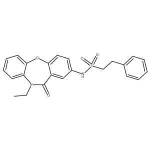 N-(10-ethyl-11-oxo-10,11-dihydrodibenzo[b,f][1,4]oxazepin-2-yl)-2-phenylethanesulfonamide结构式