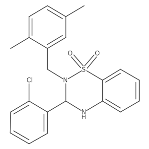 3-(2-chlorophenyl)-2-[(2,5-dimethylphenyl)methyl]-3,4-dihydro-2H-1lambda6,2,4-benzothiadiazine-1,1-dione结构式