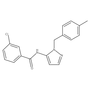 Cc1ccc(Cn2nccc2NC(=O)c2cccc(Cl)c2)cc1结构式