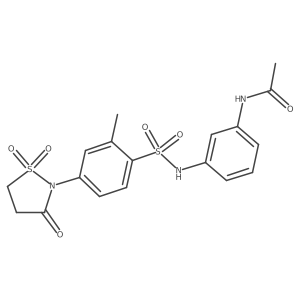 N-{3-[2-methyl-4-(1,1,3-trioxo-1lambda6,2-thiazolidin-2-yl)benzenesulfonamido]phenyl}acetamide结构式
