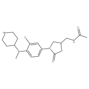 N-[[(5S)-3-[3-Fluoro-4-(methyl-4-piperidinylamino)phenyl]-2-oxo-5-oxazolidinyl]methyl]acetamide结构式