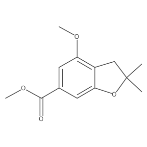 4-Methoxy-2,2-dimethyl-2,3-dihydro-benzofuran-6-carboxylic acid methyl ester结构式